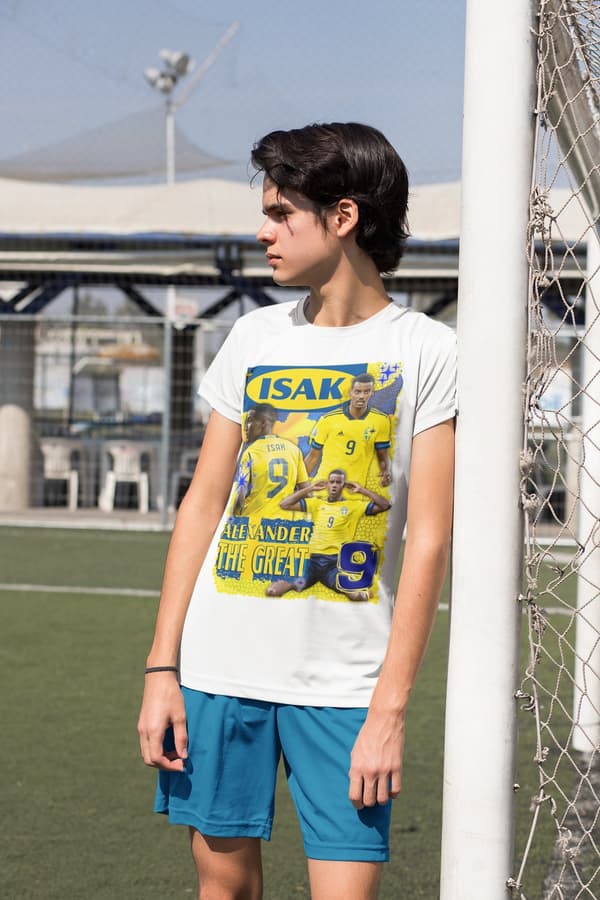 *REA* Sverige Isak T-shit Polyester Sports tröja med tryck fram & bak