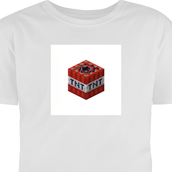 T-shirt för Barn | Klassisk Barn-T-shirt Minecraft TNT Vit 3-4 År
