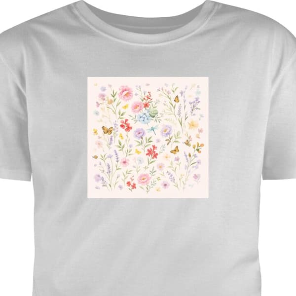 Voksen-T-skjorte | Komfortabel T-skjorte for Voksne Blomster