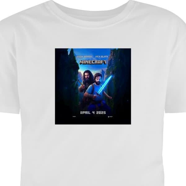 Aikuisten T-paita | Mukava T-paita Aikuisille Minecraft-elokuv Valkoinen Medium