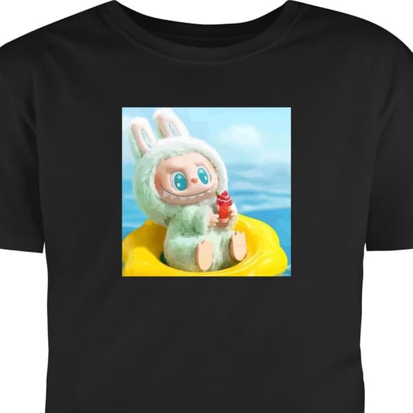 Vuxen-T-shirt | Bekväm T-shirt för Vuxna Labubu Macaron Series