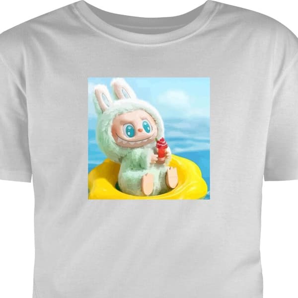 Vuxen-T-shirt | Bekväm T-shirt för Vuxna Labubu Macaron Series