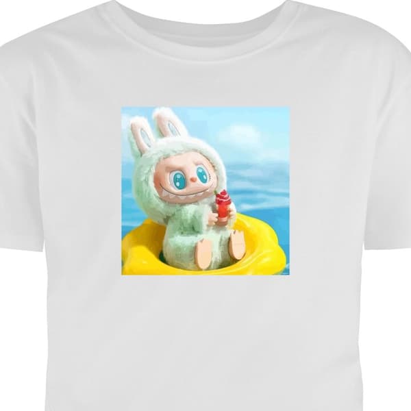 Vuxen-T-shirt | Bekväm T-shirt för Vuxna Labubu Macaron Series