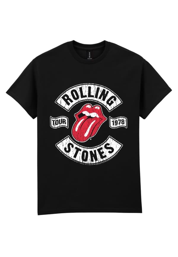 Rolling Stones Tour 1978  T-Paita Musta Large
