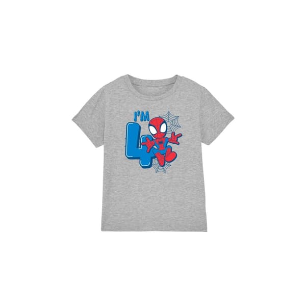 Spider-Man Childrens/Kids Cute Spidey 4th Birthday T-Shirt