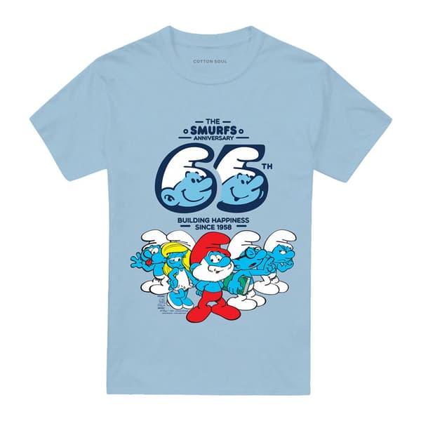 The Smurfs Unisex Adult Group Anniversary T-Shirt