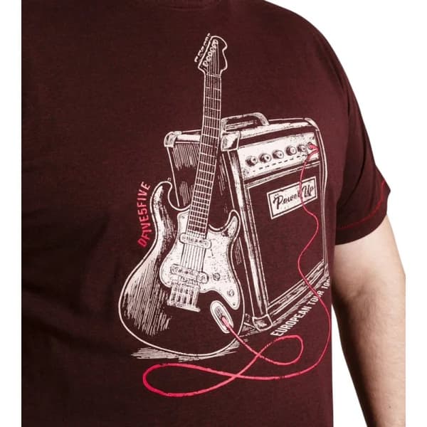 T-shirt Guitare D555 Barnsley Mélange De Bordeaux Taille 5XL