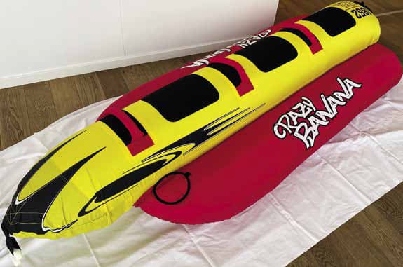 Bananbåt Crazy Banana, 3 personer, 260 cm, gul/röd