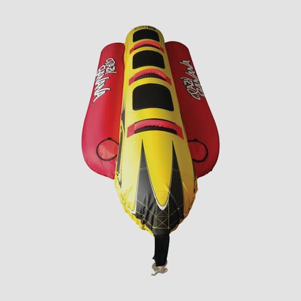 Bananbåt Crazy Banana, 3 personer, 260 cm, gul/röd
