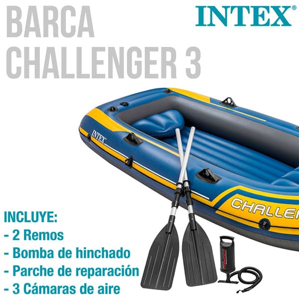 Intex Gummibåd Challenger 3 Blå 3 Places