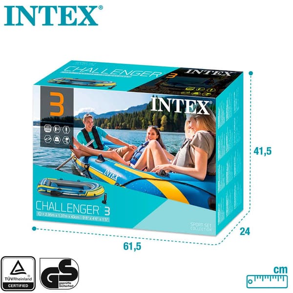Intex Gummibåd Challenger 3 Blå 3 Places