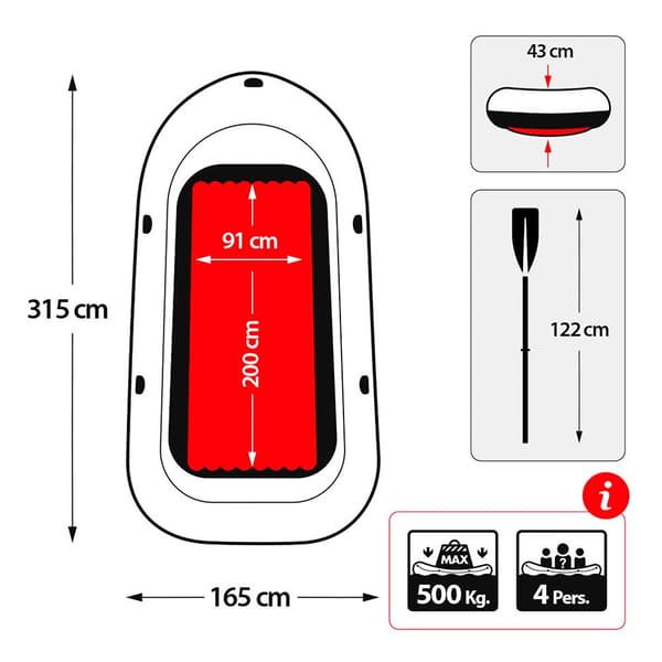 Intex Gummibåd Excursion 4 Grå 4 Places