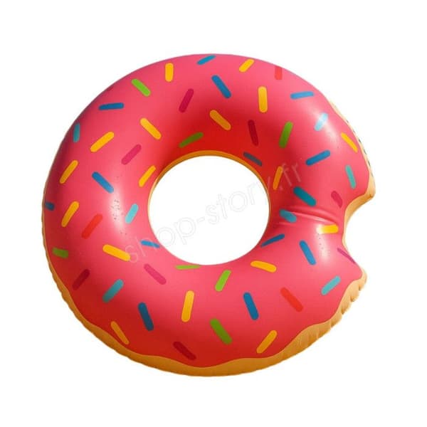 Giant Blow-Up Donut Float 105 cm Flerfärgad för Barn och Vuxna Pool eller Strand