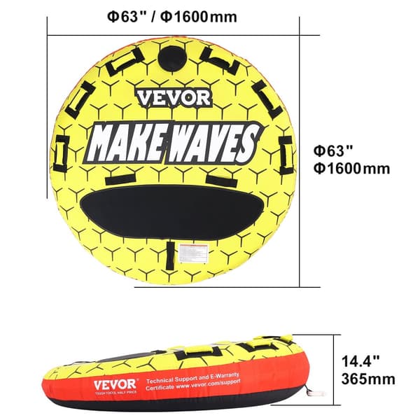 Ilmatäytteinen vetotubi, 1-3 henkilön kapasiteetti, kestävä PVC-materiaali,Kierros 3