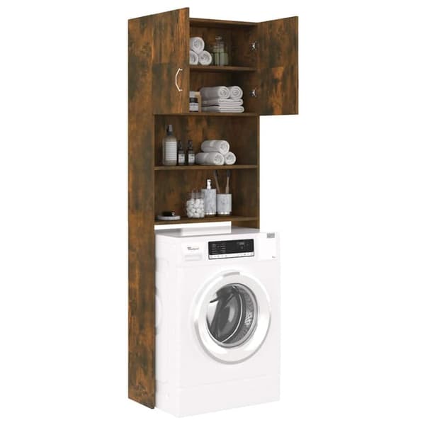 vidaXL Pesukonekaappi savutammi 64x25,5x190 cm