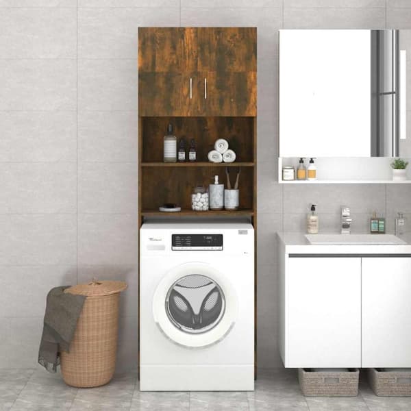 vidaXL Pesukonekaappi savutammi 64x25,5x190 cm