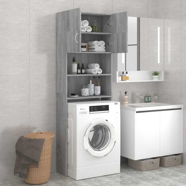 vidaXL Pesukonekaappi harmaa Sonoma 64x25,5x190 cm