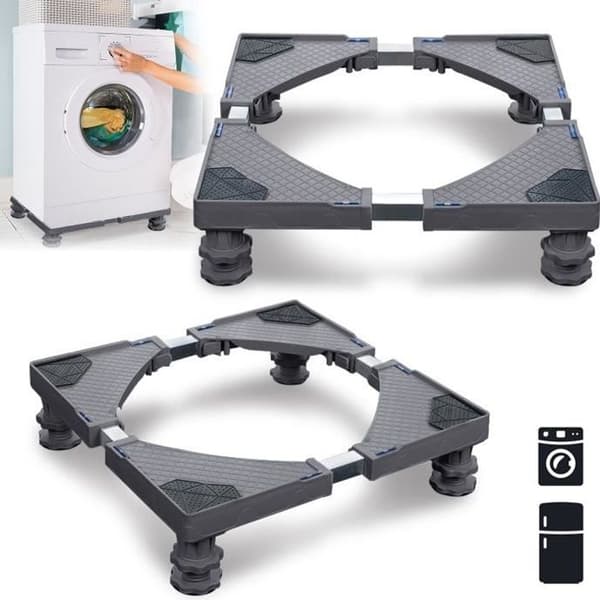 XMTECH Justerbar Tvättmaskin Bas - Belastning 200 kg - Grå