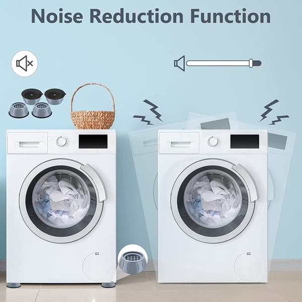 INF Vibrationsdämpande fötter till tvättmaskin/torktumlare Grå   8-pack