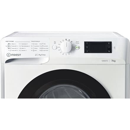 INDESIT | Washing machine | MTWE 71252 WK EE | Energy efficiency class E | Front loading | Washing capacity 7 kg | 1200 RPM | Depth 54 cm | Width 59.5