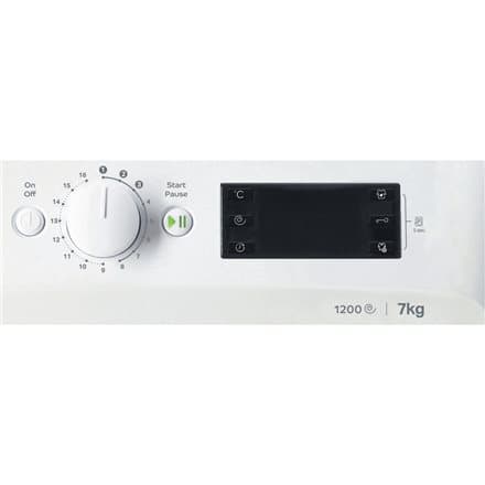 INDESIT | Washing machine | MTWE 71252 WK EE | Energy efficiency class E | Front loading | Washing capacity 7 kg | 1200 RPM | Depth 54 cm | Width 59.5