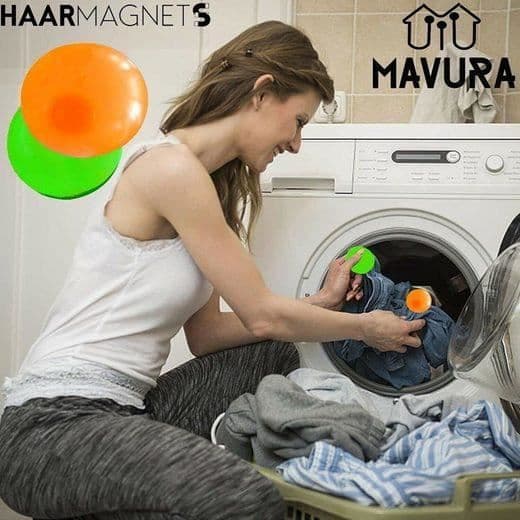 MAVURA hårmagneter - Tvättkulor för djurhår - Tvättmaskin och torktumlare - Vit