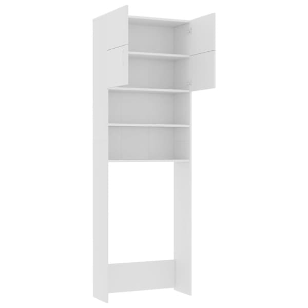 vidaXL Tvättmaskinsskåp vit 64x25,5x190 cm konstruerat trä -  Tvättmaskin & torktumlare