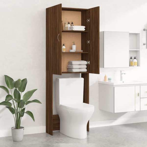 vidaXL Tvättmaskinsskåp brun ek 64x25,5x190 cm - Tvättmaskin & torktumlare