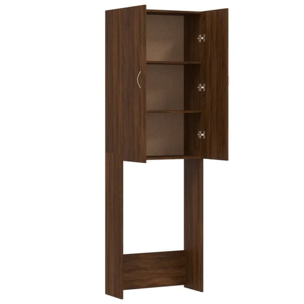 vidaXL Tvättmaskinsskåp brun ek 64x25,5x190 cm - Tvättmaskin & torktumlare