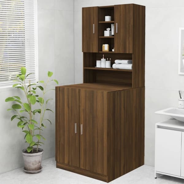 vidaXL Pesukonekaappi ruskea tammi 70,5x25,5x90 cm -  Pesukone- & kuivausrumputarvikkeet