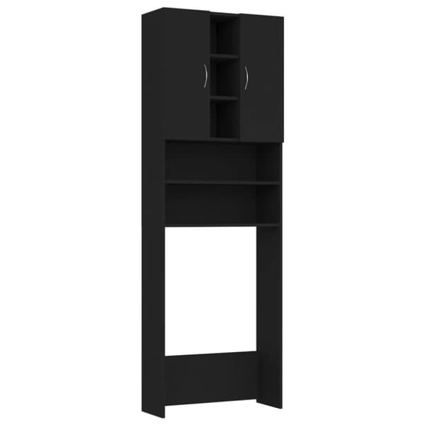 vidaXL Pesukonekaappi musta 64x25,5x190 cm - Pesukone- & kuivausrumputarvikkeet