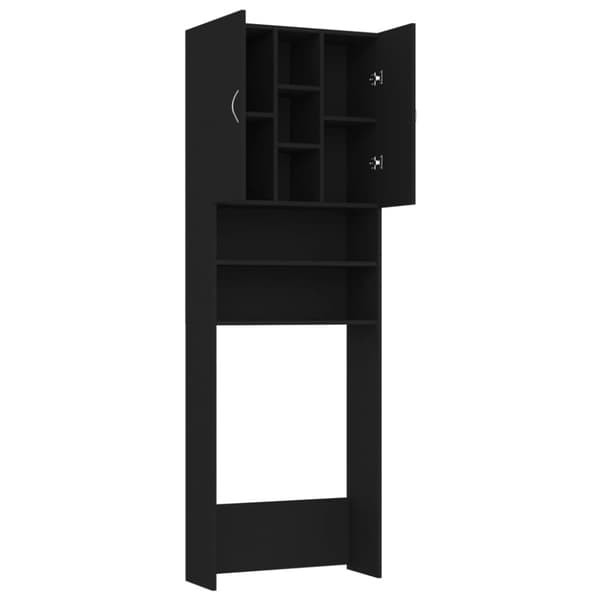 vidaXL Pesukonekaappi musta 64x25,5x190 cm - Pesukone- & kuivausrumputarvikkeet