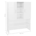 Pikkukuva 9 / 10: vidaXL Pesukonekaappi korkeakiilto valkoinen 70,5x25,5x90 cm -  Pesukone- & kuivausrumputarvikkeet