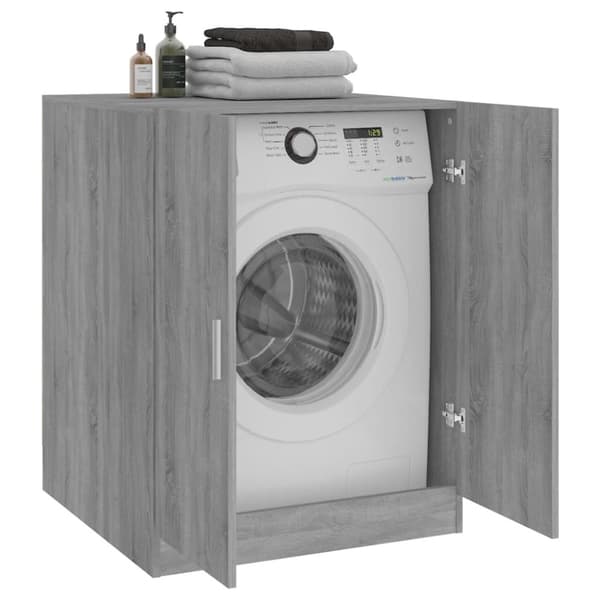 vidaXL Badrumsskåp grå sonoma-ek 71x71,5x91,5 cm -  Tvättmaskin & torktumlare