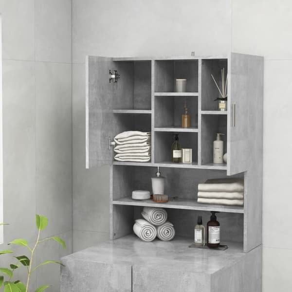 vidaXL Pesukonekaappi betoninharmaa 70,5x25,5x90 cm - Pesukone- & kuivausrumputarvikkeet