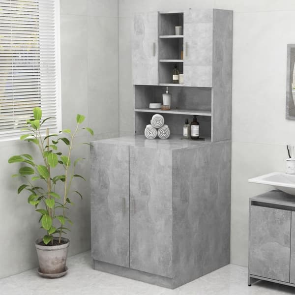 vidaXL Pesukonekaappi betoninharmaa 70,5x25,5x90 cm - Pesukone- & kuivausrumputarvikkeet