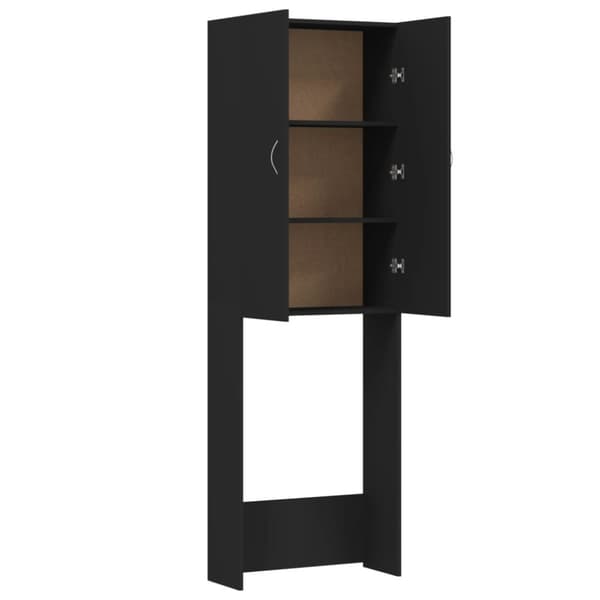 vidaXL Tvättmaskinsskåp svart 64x25,5x190 cm - Tvättmaskin & torktumlare
