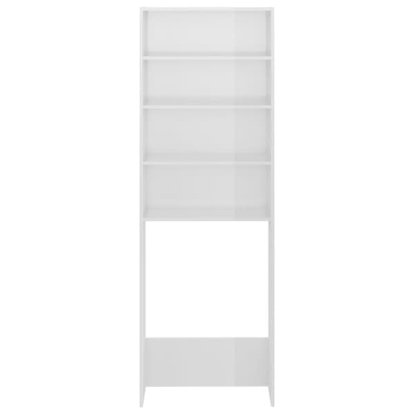 vidaXL Tvättmaskinsskåp vit högglans 64x24x190 cm -  Tvättmaskin & torktumlare