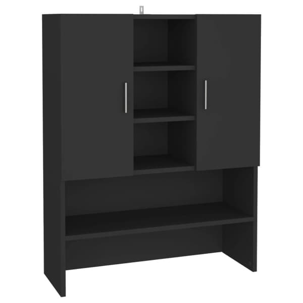 vidaXL Tvättmaskinsskåp svart 70,5x25,5x90 cm - Tvättmaskin & torktumlare