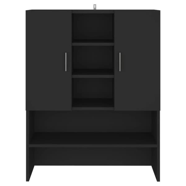 vidaXL Tvättmaskinsskåp svart 70,5x25,5x90 cm - Tvättmaskin & torktumlare