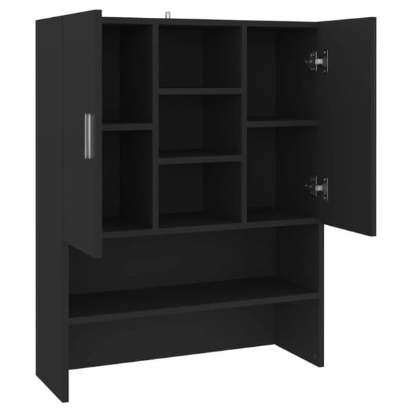 vidaXL Tvättmaskinsskåp svart 70,5x25,5x90 cm - Tvättmaskin & torktumlare