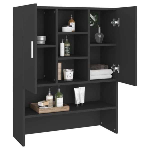 vidaXL Tvättmaskinsskåp svart 70,5x25,5x90 cm - Tvättmaskin & torktumlare