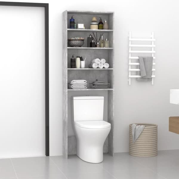 vidaXL Pesukonekaappi betoninharmaa 64x24x190 cm -  Pesukone- & kuivausrumputarvikkeet