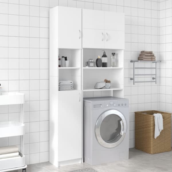 vidaXL Badrumsskåp set vit spånskiva -  Tvättmaskin & torktumlare