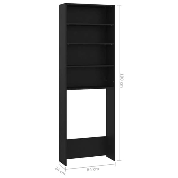 vidaXL Pesukonekaappi musta 64x24x190 cm -  Pesukone- & kuivausrumputarvikkeet