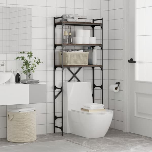 vidaXL vaskemaskinereol 67x25x163 cm konstrueret træ brunt egetræ -  Tilbehør til vaskemaskiner & tørretumblere