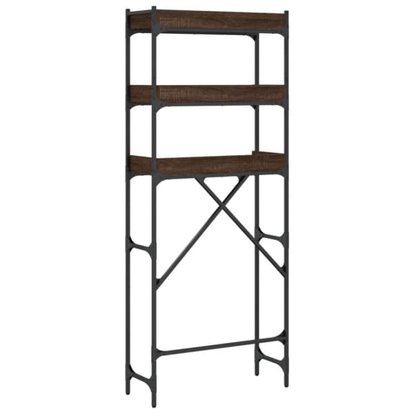 vidaXL vaskemaskinereol 67x25x163 cm konstrueret træ brunt egetræ - Tilbehør til vaskemaskiner & tørretumblere