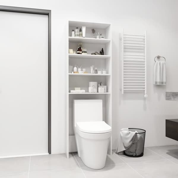 The Living Store Badrumsskåp vit 64x24x190 cm -  Tvättmaskin & torktumlare