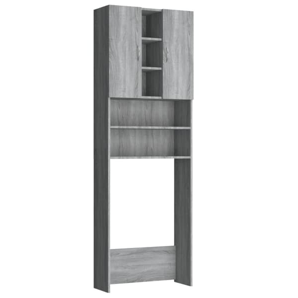 The Living Store vaskemaskineskab 64x25,5x190 cm grå sonoma-eg -  Tilbehør til vaskemaskiner & tørretumblere