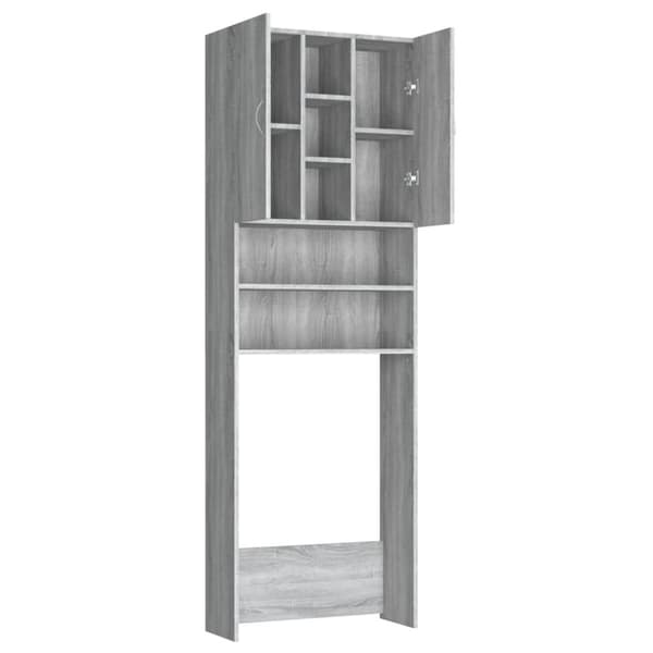 The Living Store vaskemaskineskab 64x25,5x190 cm grå sonoma-eg -  Tilbehør til vaskemaskiner & tørretumblere